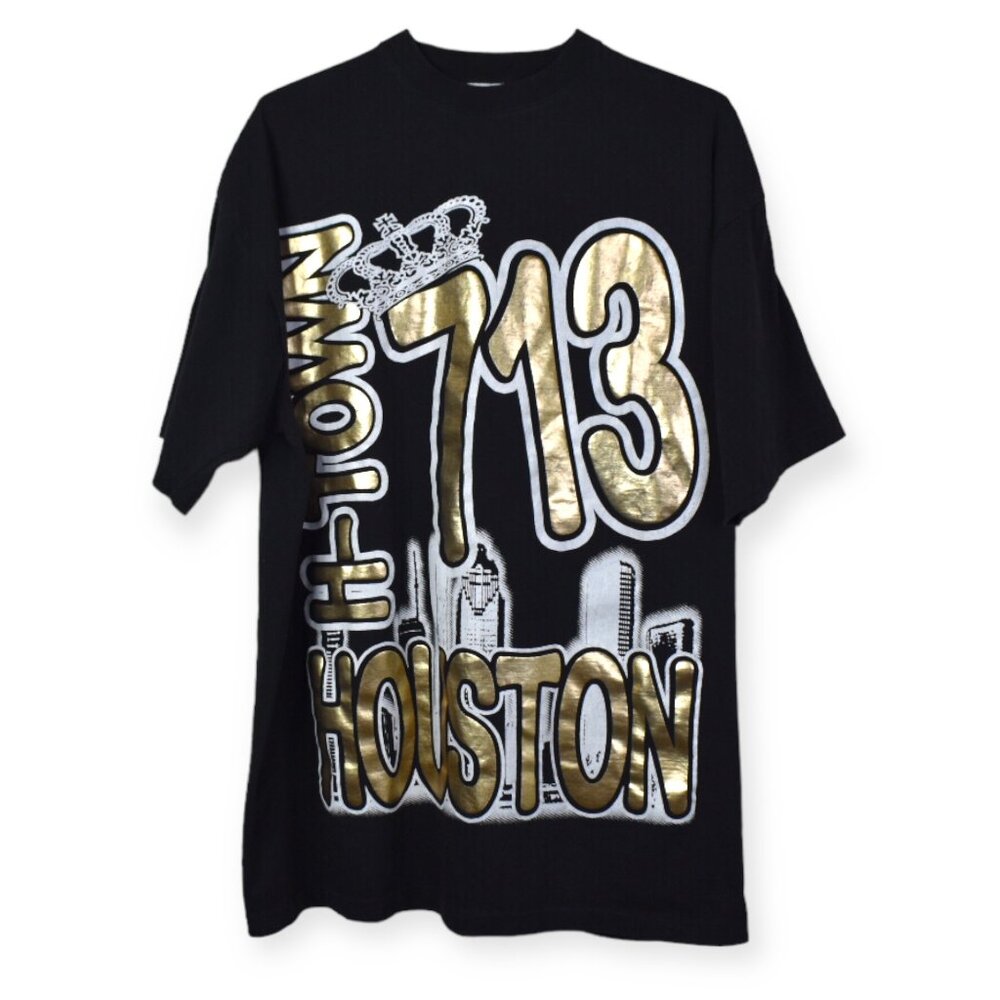 Pro Power Shirt 2XL Big Tall Mens Houston 713 Htown Graphic Skyline Texas Heavy